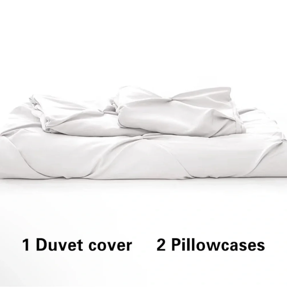 ASHLEYRIVER 3 Piece Luxurious Pinch Pleated Duvet Cover w pillow cases Queen